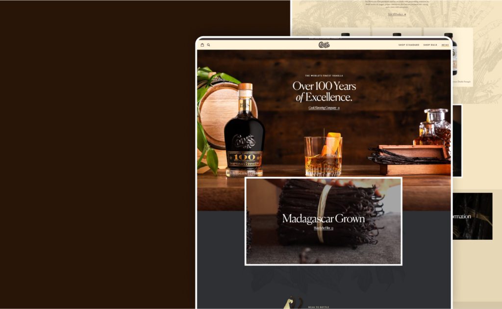 Cooks Vanilla website, built by Webnotics