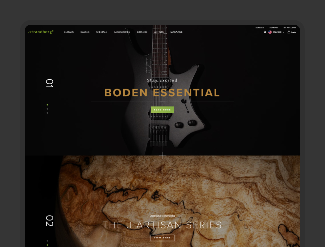 Strand Berg Guitars website