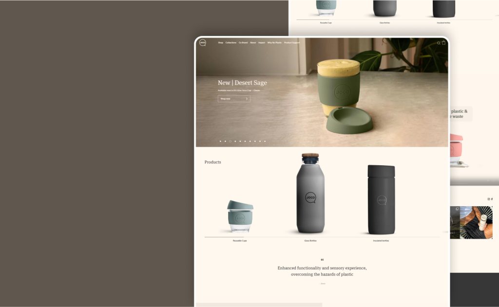 Jococups website, built by Webnotics