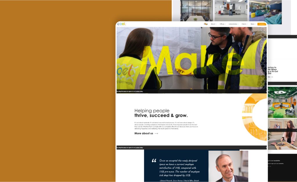 Coel website, built by Webnotics