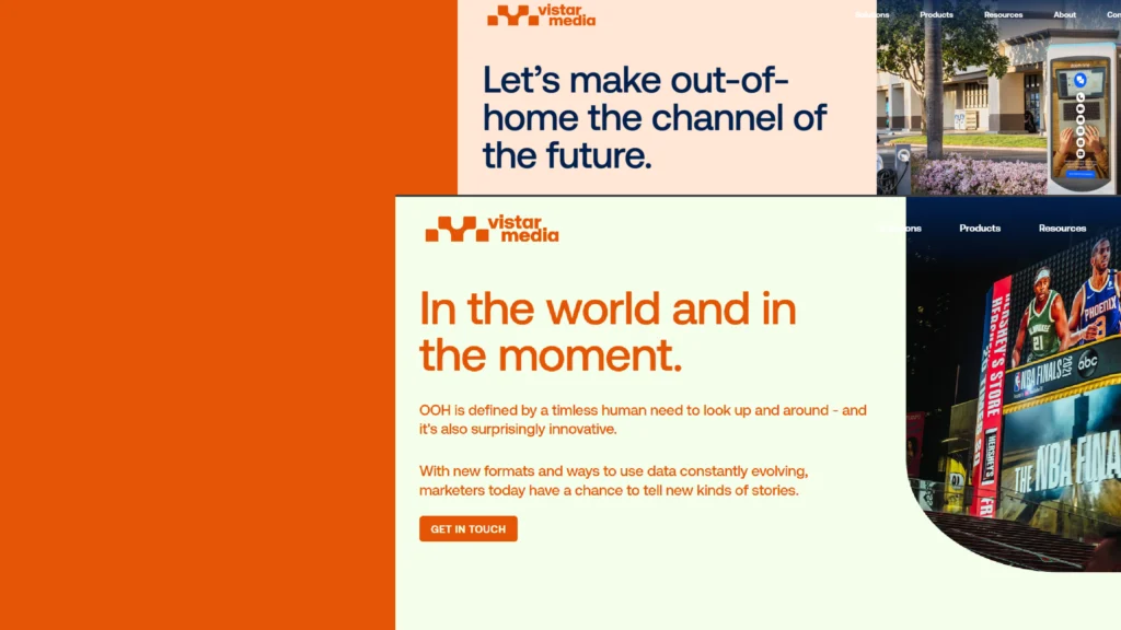 Vistar Media website, built by Webnotics