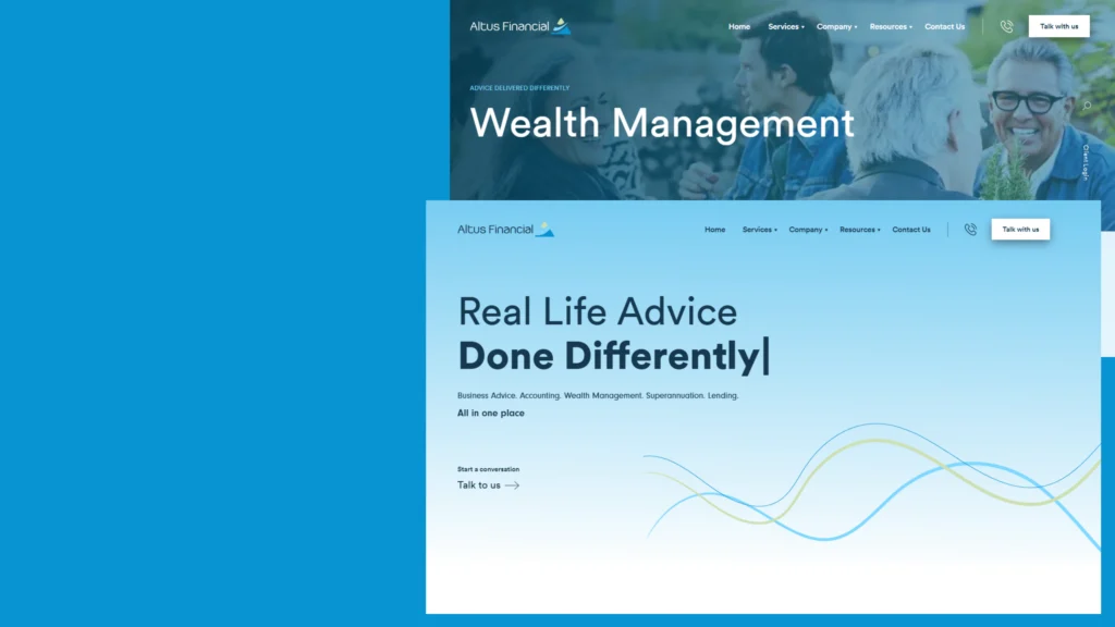 Altus Financial website, built by Webnotics