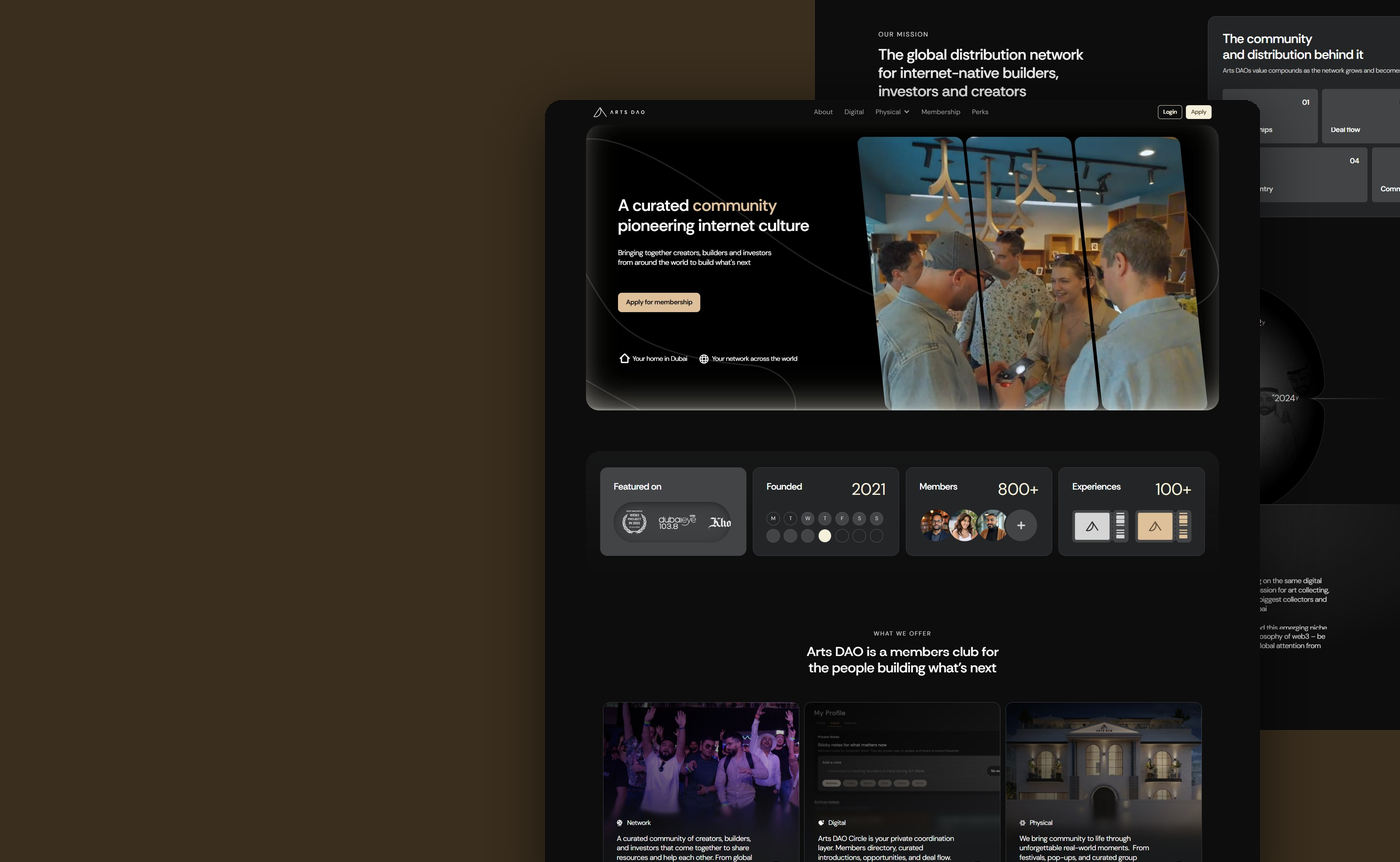 ArtsDAO website