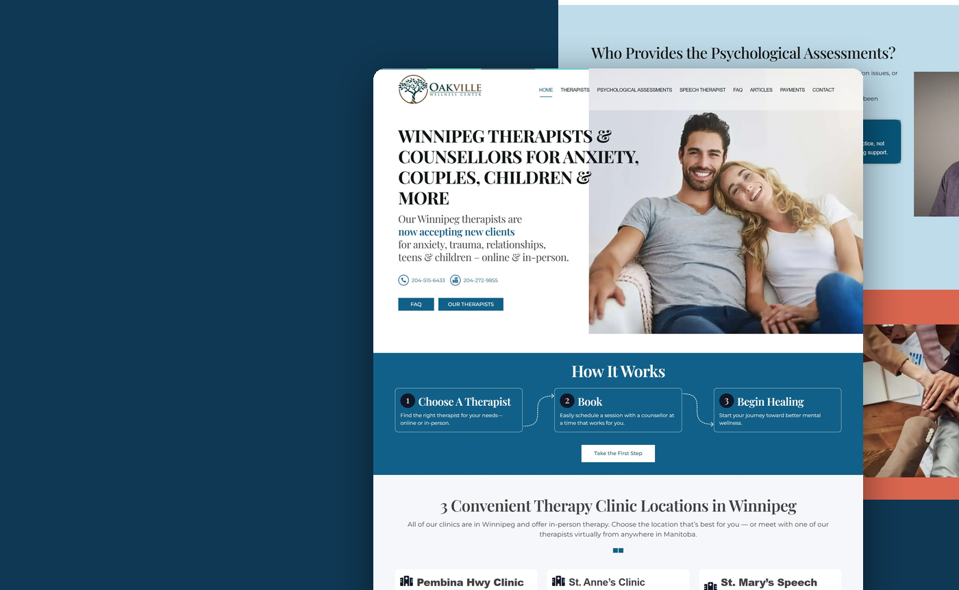 Oakville Wellness Center website