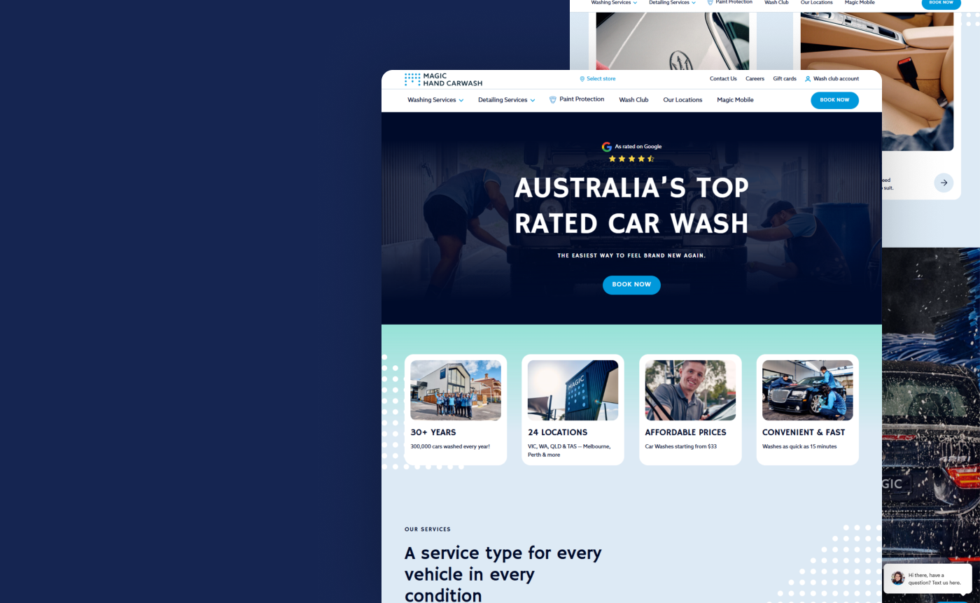 Magic Hand Carwash website