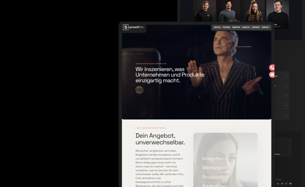Spreadfilms website, built by Webnotics