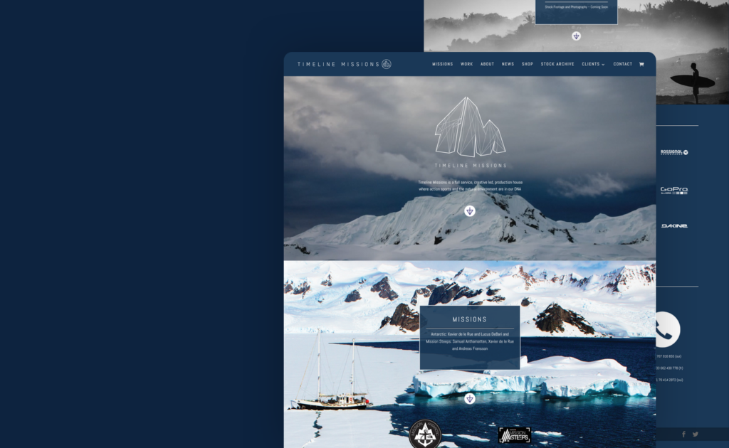 Timeline Missions website, built by Webnotics