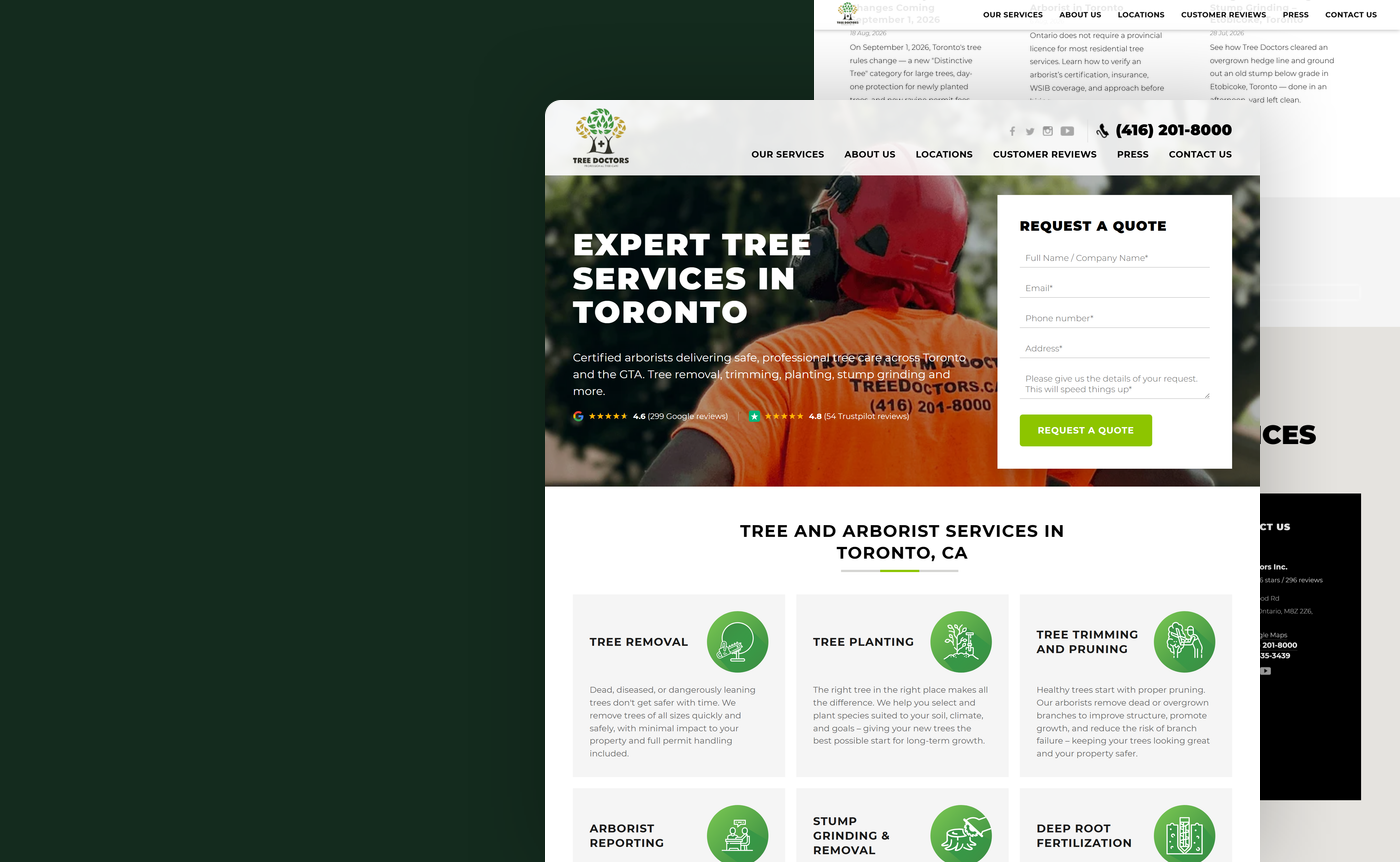 Tree Doctors Inc. website